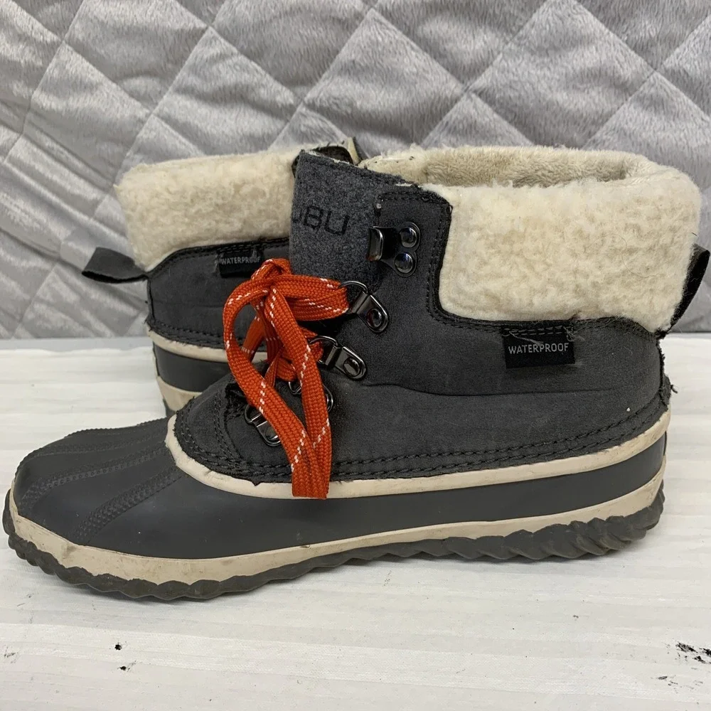 JBU Jambu Snow Boots‎ Womens 7.5M Waterproof Lace Up Faux Fur Lined Gray